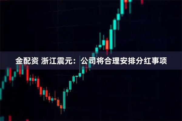 金配资 浙江震元：公司将合理安排分红事项